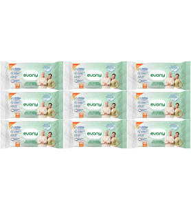 Evony Hasta Vücut Perine Temizleme Islak Mendil Havlu 48 Yaprak XL Banyo Ferahlığı (9 Lu Set)