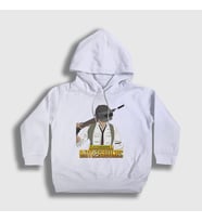 Presmono Unisex Çocuk Beyaz Cartoon Pubg Kapüşonlu Sweatshirt 29933tt