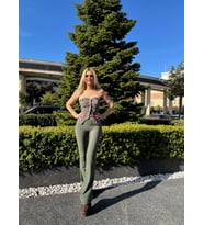 Haki clara ispanyol paça tayt
