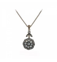 Aşina Gümüş - Papatya Elmas Montur Kolye Swarovski Taşlı Sevgiliye Hediye