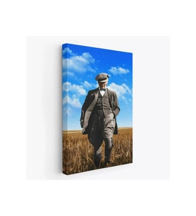 Atatürk Portre Tablosu Mustafa Kemal Atatürk Dikdörtgen Dekoratif Kanvas Tablo-FE-129
