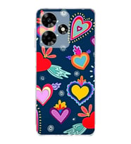 PrintiFy İnfinix Hot 30i ile Uyumlu Retro Color 3  Kamera Korumalı Şeffaf  Kılıf