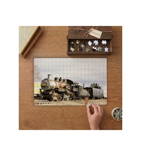 Terk Edilmiş Tren Tasarımı 240 parça Ahşap Puzzle Ahşap Kutuda MP10498