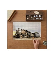 Terk Edilmiş Tren Tasarımı 240 parça Ahşap Puzzle Ahşap Kutuda MP10498