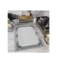 Rovigo Home Dijital Baskı Yıkanabilir Kaymaz Taban Salon Halısı RVG0581-SD793 (Gri)