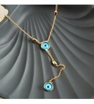 qosrix Nazarlı Uçlu Kolye KADIN MODA TAKI TASARIM AKSESUAR ŞIK ZARİF HEDİYELİK