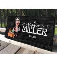 BK Gift Kişiye Özel Kadın Öğretmen Karikatürlü Kabartma Tasarım Antik Siyah (Ebony) Ahşap Tabela-5, Dekoratif Tabela, Rustik Ev Dekorasyonu, Duvar Dekoru