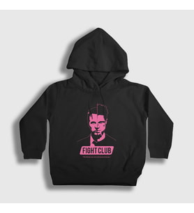 Presmono Unisex Çocuk Siyah Own Film Dövüş Kulübü Fight Club Kapüşonlu Sweatshirt 244468tt