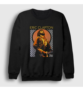 Presmono Unisex Siyah Poster Gitarist Müzik Eric Clapton Sweatshirt 477491tt