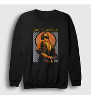 Presmono Unisex Siyah Poster Gitarist Müzik Eric Clapton Sweatshirt 477491tt