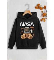 Çocuk Nasabear Baskılı Sweatshirt (Siyah)