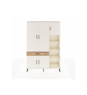 Arges Dolap 10 Raflı Tek Çekmeceli 5 Kapaklı 132x30x195 Aytaşı-Aytaşı/Çam