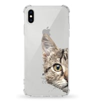 Apple iPhone X Uyumlu Darbe Emici Antişok  Kapak Catface Tasarımlı Silikon Şeffaf Kılıf