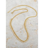 Taşlı Damla Altın Kaplama Gümüş Choker Kolye 7927