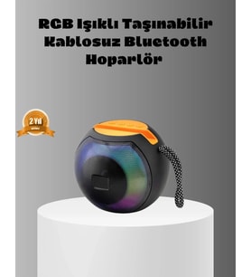 Taşınabilir Bluetooth Hoparlör – Rgb Işıklı, Güçlü Bas Ve 8 Saat Pil Ömrü