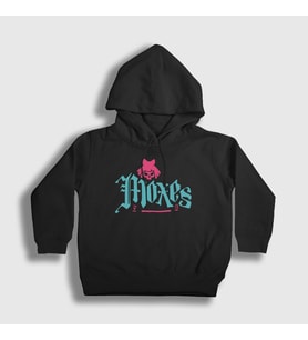 Presmono Unisex Çocuk Beyaz Logo Moxes Oyun 2077 Cyberpunk Kapüşonlu Sweatshirt 528091tt (Siyah)
