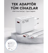 67 Watt Güvenli Hızlı Şarj Adaptörü Samsung M31 M33 M51 Uyumlu Yeni Nesil