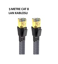 Cat 8 LAN Kablosu –Ethernet Kablosu Örgü Kaplama, Yüksek Hızlı (5 METRE)