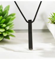 Unisex Çelik Bar Kolye Ucu (Siyah)