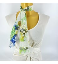 PAREDORA  Floral Yeşil Krem Kısa Fular