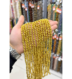 Hematit Taşı Küre Kesim Sarı 7x7mm Doğal Taş Dizi
