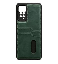 Redmi Note 12 Pro 4G Kılıf Sara Kartvizitli Deri Kılıf - Koyu Yeşil