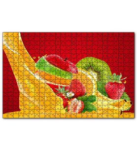 Cakapuzzle  Dilimlenmiş Meyveler  Meyve Suyu  Puzzle Yapboz MDF (Ahşap) (120 Parça)