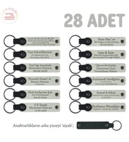 Özel Mevlitleriniz İçin İsim Ve Yazı Yazılabilen 28' li Anahtarlık Set, Beyaz & Siyah