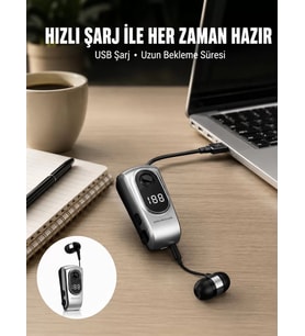 Dijital Ekranlı Bluetooth Kulaklık – Titreşimli Bildirim 25 Saat Kullanım Yeni Nesil