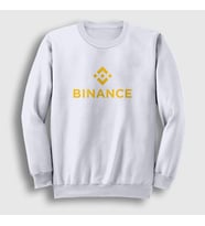 Presmono Unisex Beyaz Logo V2 Binance Bitcoin Sweatshirt 324962tt (Beyaz)