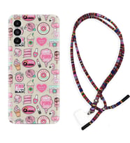 Samsung A23 A31 A32 A50 A51 A52 A53 A70 Kılıf Boyun Asklı Rasta Silikon Donut Flamingo 1415