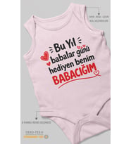 Babaya Özel Sıfır Kollu Bebek Body %100 Pamuk