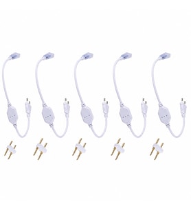220V Neon LED Hortum Fişi 5’li Set IP65 Uyumlu LED Hortum Güç Kablosu Tak Çalıştır Neon LED Bağlantı Fişi