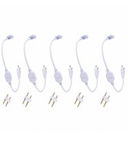 220V Neon LED Hortum Fişi 5’li Set IP65 Uyumlu LED Hortum Güç Kablosu Tak Çalıştır Neon LED Bağlantı Fişi