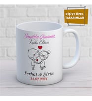 Kişiye Özel İsim Yazılabilir Sevgi Temalı Kupa Bardak