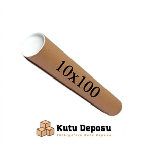 10x100 cm Kapaklı Silindir Postüp Rulo Gönderi Kutusu