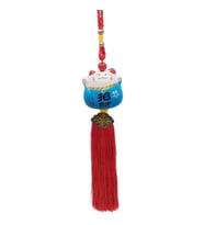 Feng Shui Maneki Neko Şans Kedisi Mavi No.2 (Karışık)