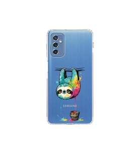 Samsung Galaxy M52 ile Uyumlu Splash Tembel Hayvan Tasarımlı Şeffaf Silikon Kılıf