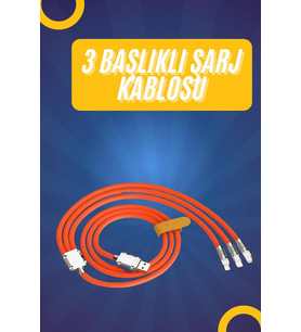 120W Silikon Metal Uçlu LED LED'li 3 In1 Şarj Kablosu 1.2m