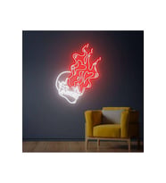 Ateşli Kurukafa Neon Tabela