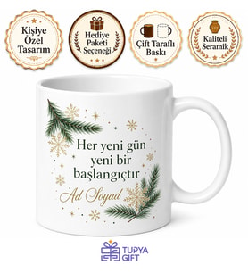 Kişiye Özel Yeni Yıl Hatırası Baskılı Kupa Bardak Yılbaşı Hediye