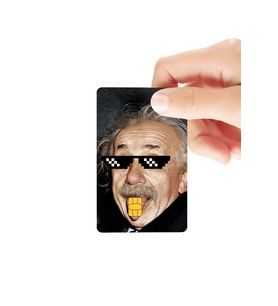 Einstein Dil Temalı Mizahi Parlak Kredi/Banka Kart Kaplama Sticker