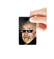 Einstein Dil Temalı Mizahi Parlak Kredi/Banka Kart Kaplama Sticker