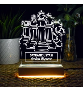 Satranç Ustası İsme Özel 3d Led Lamba