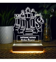 Satranç Ustası İsme Özel 3d Led Lamba