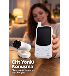 Sıcaklık Göstergeli Bebek Kamerası ve Ekranlı Takip Seti