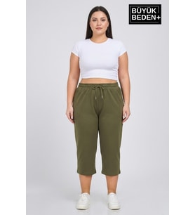 Kadın Büyük Beden Şort 3XL-6XL Rahat Kesim Diz Altı Günlük Şort-SPR26BSRK591