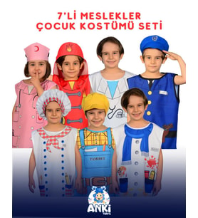 7'li Meslekler Çocuk Kostümü Seti