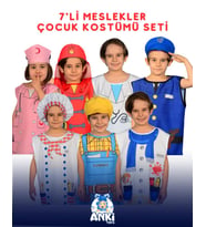 7'li Meslekler Çocuk Kostümü Seti