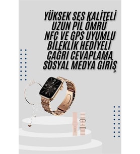 Northcity Şık Rose Akıllı Saat 3 Kordonlu & Aksesuarlı - Spor ve Sağlık İçin